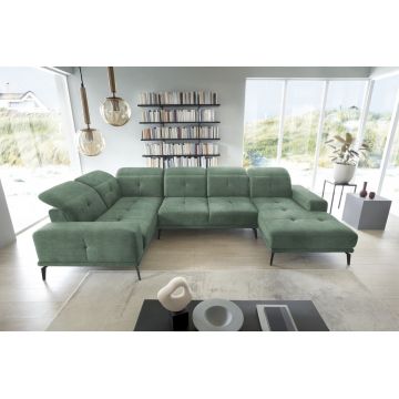 Coltar stanga 6 locuri ELTAP, LT-100LO, Neviro, 350x201x77 cm, lemn/poliester, verde