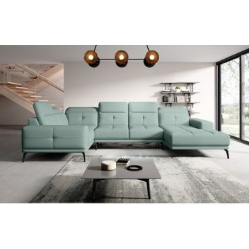 Coltar stanga 6 locuri ELTAP, LT-100PO, Neviro, 350x201x77 cm, lemn/poliester, verde menta