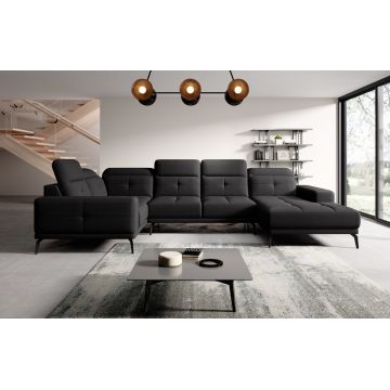 Coltar stanga 6 locuri ELTAP, LT-10VER, Neviro, 350x201x77 cm, lemn/poliester, negru
