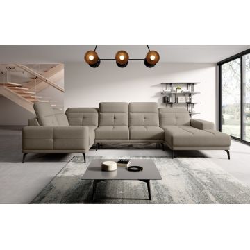 Coltar stanga 6 locuri ELTAP, LT-18VER, Neviro, 350x201x77 cm, lemn/poliester, bej
