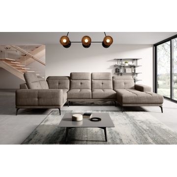 Coltar stanga 6 locuri ELTAP, LT-20MAR, Neviro, 350x201x77 cm, lemn/poliester, bej