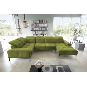 Coltar stanga 6 locuri ELTAP, LT-33LO, Neviro, 350x201x77 cm, lemn/poliester, verde olive
