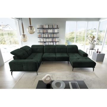Coltar stanga 6 locuri ELTAP, LT-35LO, Neviro, 350x201x77 cm, lemn/poliester, verde inchis