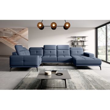Coltar stanga 6 locuri ELTAP, LT-40GO, Neviro, 350x201x77 cm, lemn/poliester, albastru deschis