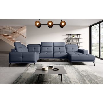 Coltar stanga 6 locuri ELTAP, LT-40PO, Neviro, 350x201x77 cm, lemn/poliester, albastru