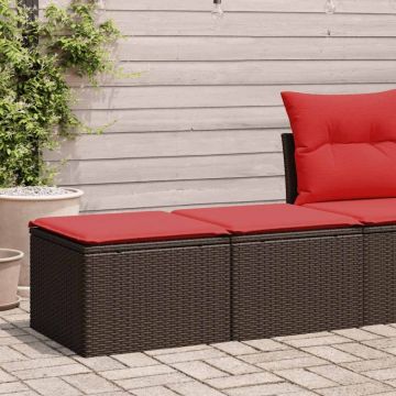 Set canapele de grădină, 2 piese, cu perne, maro poliratan maro