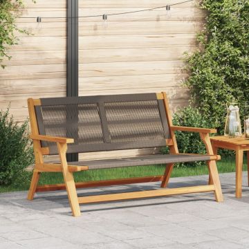 bancă de grădină gri 76x122x73 cm din lemn masiv de acacia