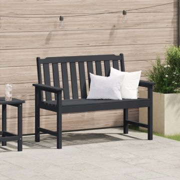 Bancă de grădină Neagră 120 cm HDPE