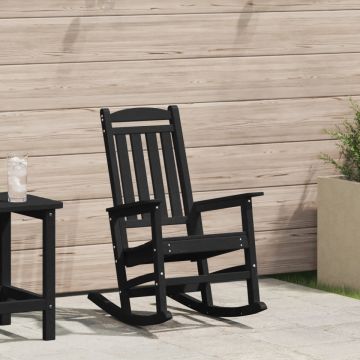Scaun balansoar grădină Negru 70x92x108 cm HDPE