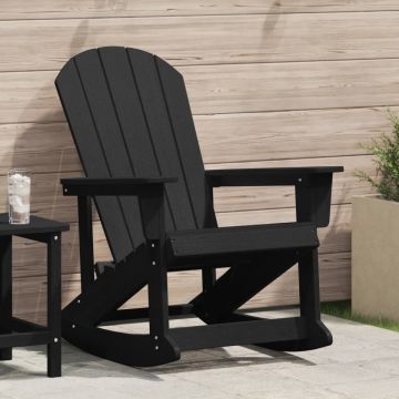 Scaun rocking Adirondack Negru 73.5x92x90 cm HDPE