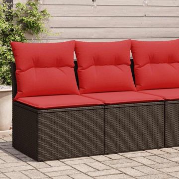 Set canapele de grădină, 2 piese, cu perne, maro poliratan maro