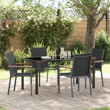 Set de 3 Negru Textilenă și oțel vopsit electrostatic Standard