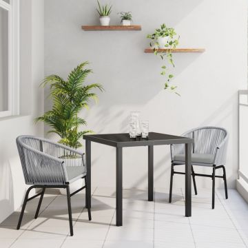 Set de Dining 3 Piese Gri Poliratan