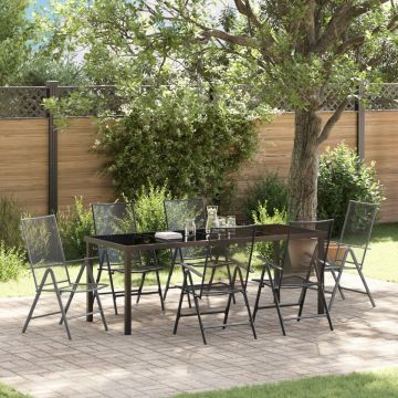 Set de Dining 7 Piese Antracit Oțel