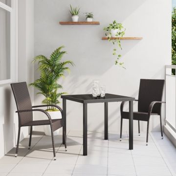 Set de dining din 3 piese Maro Poliratan