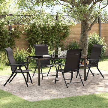 Set de Dining pentru Grădină 5 Piese Negru Poliratan