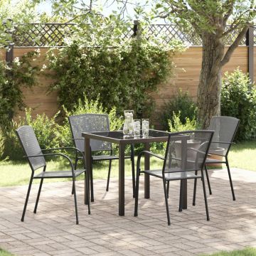 Set de Dining pentru Grădină 5 Piese Oțel Antracit