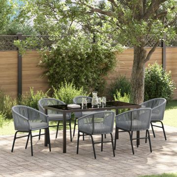 Set de dining pentru grădină , 7 piese Grey Poliratan