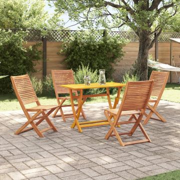 Set de Dining pentru Grădină cu 5 Piese Lemn Masiv Acacia
