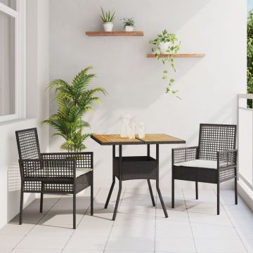 Set de Dining pentru Grădină cu Perne Gri din Ratan Poli