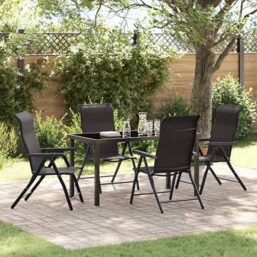 Set de Masă de Grădină 5 Piese Ratan Negru
