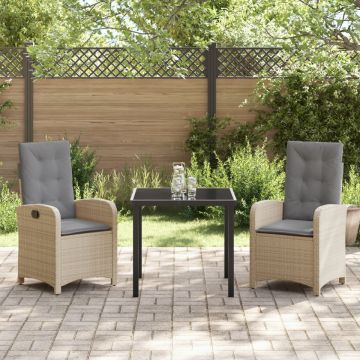 Set de masă pentru grădină cu perne Beige Ratan Poli