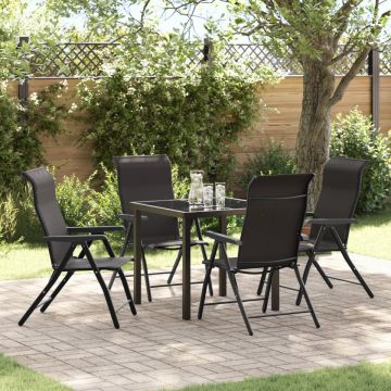 Set de mese de grădină 5 piese Negru PE Rattan