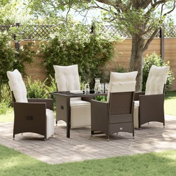 Set de mobilier de grădină 5 piese cu perne Maro Poliratan