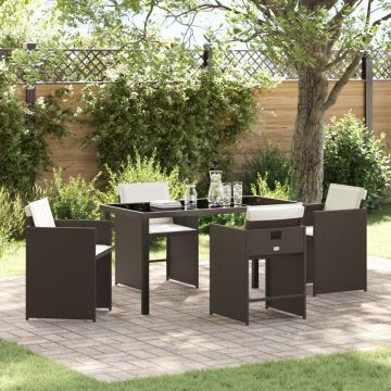 Set dining grădină 5 piese cu perne Maro Ratan Poli