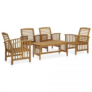 Set mobilier de grădină, 5 piese, lemn masiv de acacia