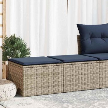 Set mobilier grădină cu perne 2 piese gri poliratan/lemn acacia