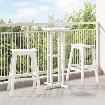 Taburete de Bar 2 buc Alb HDPE