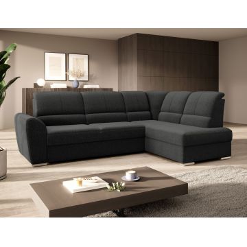 Coltar extensibil dreapta 3 locuri ELTAP, RT-04FL, Siber, 270x186x93 cm, lemn/poliester, gri inchis