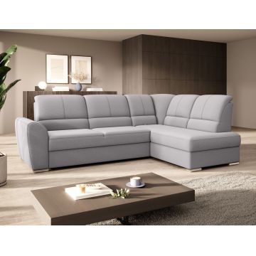Coltar extensibil dreapta 3 locuri ELTAP, RT-04GO, Siber, 270x186x93 cm, lemn/poliester, gri deschis