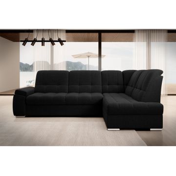 Coltar extensibil dreapta 3 locuri ELTAP, RT-10FL, Sado, 272x192x95 cm, lemn/poliester, negru