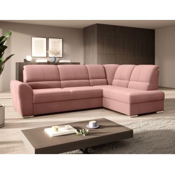 Coltar extensibil dreapta 3 locuri ELTAP, RT-24NU, Siber, 270x186x93 cm, lemn/poliester, roz
