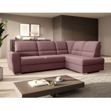 Coltar extensibil dreapta 3 locuri ELTAP, RT-24VE, Siber, 270x186x93 cm, lemn/poliester, roz inchis