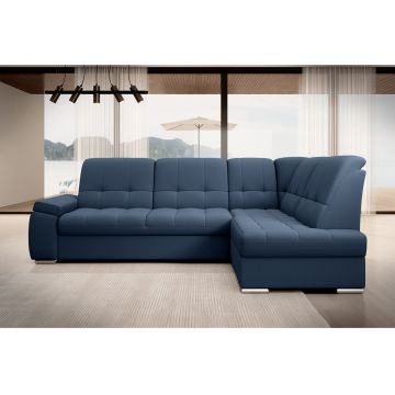 Coltar extensibil dreapta 3 locuri ELTAP, RT-40GO, Sado, 272x192x95 cm, lemn/poliester, albastru