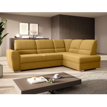 Coltar extensibil dreapta 3 locuri ELTAP, RT-45LO, Siber, 270x186x93 cm, lemn/poliester, galben