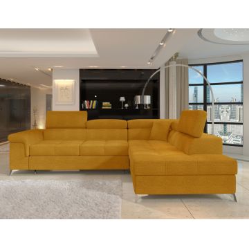 Coltar extensibil dreapta 4 locuri ELTAP, ERI-04, Eridano, 275x202x88 cm, lemn/poliester, galben