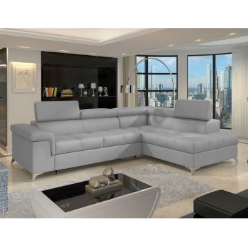 Coltar extensibil dreapta 4 locuri ELTAP, ERI-11, Eridano, 275x202x88 cm, lemn/poliester, gri deschis