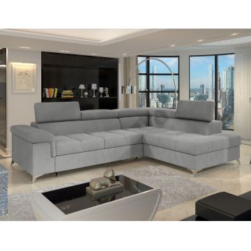 Coltar extensibil dreapta 4 locuri ELTAP, RT-04RAQ, Eridano, 275x202x88 cm, lemn/poliester, gri deschis