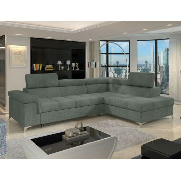 Coltar extensibil dreapta 4 locuri ELTAP, RT-100TOU, Eridano, 275x202x88 cm, lemn/poliester, verde inchis