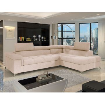 Coltar extensibil dreapta 4 locuri ELTAP, RT-18RAQ, Eridano, 275x202x88 cm, lemn/poliester, bej deschis