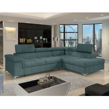 Coltar extensibil dreapta 4 locuri ELTAP, RT-38MAN, Eridano, 275x202x88 cm, lemn/poliester, verde