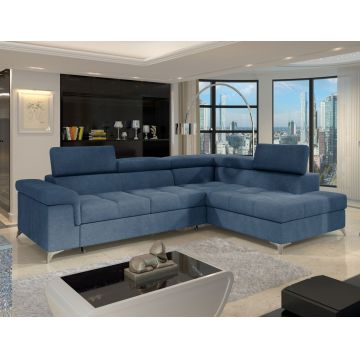 Coltar extensibil dreapta 4 locuri ELTAP, RT-40RAQ, Eridano, 275x202x88 cm, lemn/poliester, albastru inchis