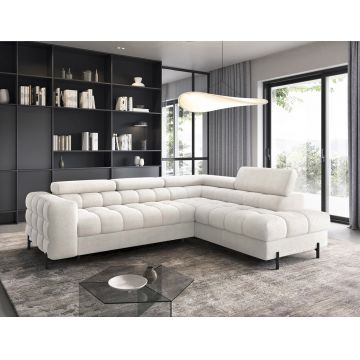 Coltar extensibil dreapta 5 locuri ELTAP, RT-01ROY, Ferucce, 276x200x93 cm, lemn/poliester, alb