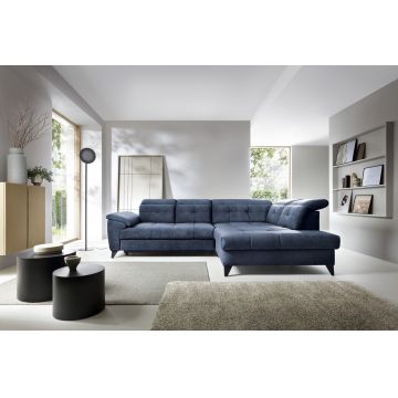 Coltar extensibil dreapta 5 locuri ELTAP, RT-40AU, Inferne, 297x210x107 cm, lemn/poliester, albastru