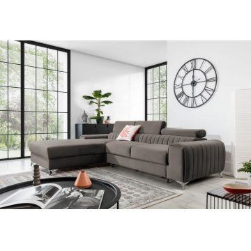 Coltar extensibil stanga 3 locuri ELTAP, LT-04LO, Grayson, 278x205x92 cm, lemn/poliester, gri Coltar extensibil stanga 3 locuri ELTAP, LT-04LO, Grayson, 278x205x92 cm, lemn/poliester, gri