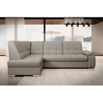 Coltar extensibil stanga 3 locuri ELTAP, LT-07PO, Sado, 272x192x95 cm, lemn/poliester, gri